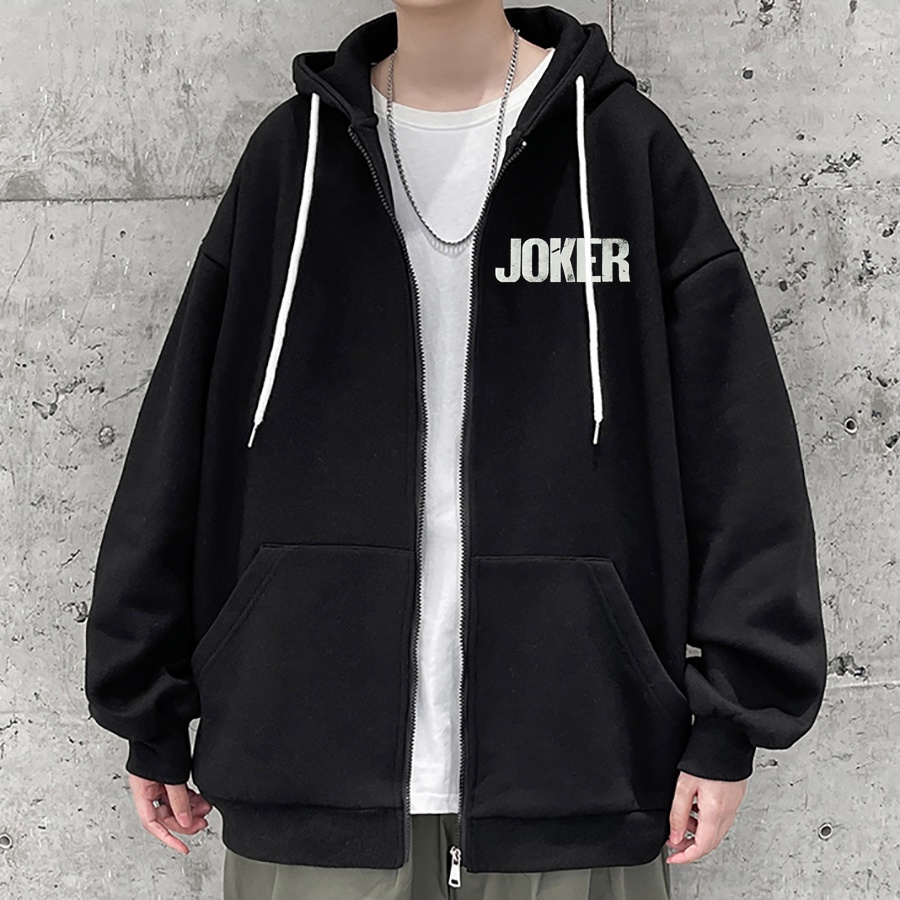 Áo khoác dây kéo Nam Nữ Unisex JOKER, Nỉ Ngoại Dầy Dặn