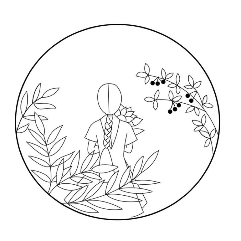 Mẫu thêu in sẵn chủ đề hoa lá
