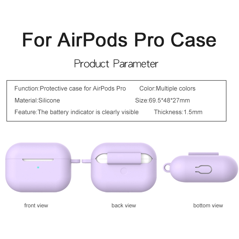 Vỏ bảo vệ hộp đựng tai nghe TPU mềm 3 trong 1 dành cho Apple AirPods Pro kèm dây chống mất