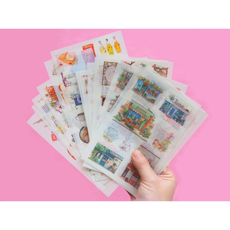 Set 6 tấm sticker trang trí nhiều mẫu P2