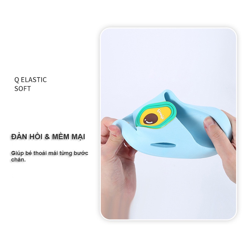 [THANH LÝ] Dép lê cho bé trai &amp; bé gái mềm mại, chống trơn trượt, họa tiết hoa quả siêu cute