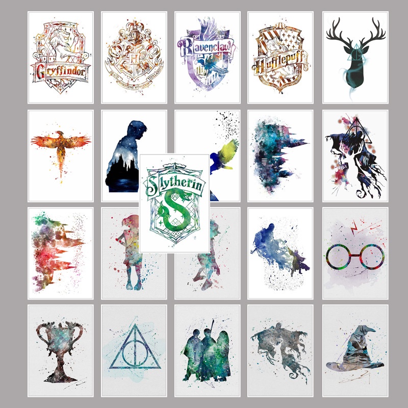 25 miếng dán trang trí phong cách hoạt hình Harry Potter chống nước
