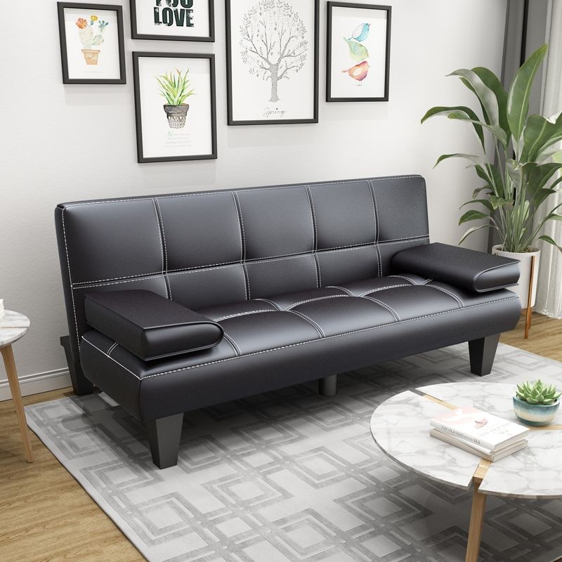 Ghế sofa da đơn giản đa chức năng giường đôi phòng khách căn hộ nhỏ có thể gấp lại lười ba văn gác chân