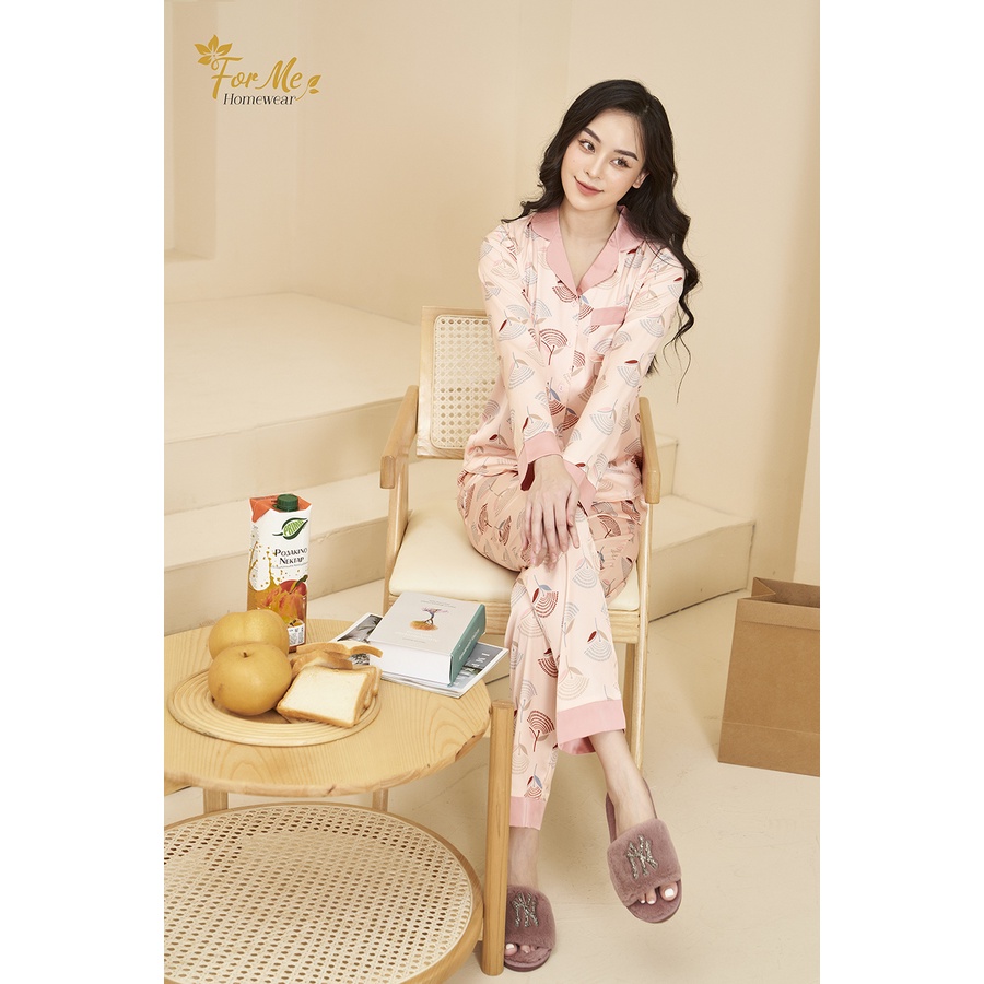 Bộ Lụa dài tay rẻ quạt chất Lụa Hàn Châu siêu mềm mịn forme thiết kế