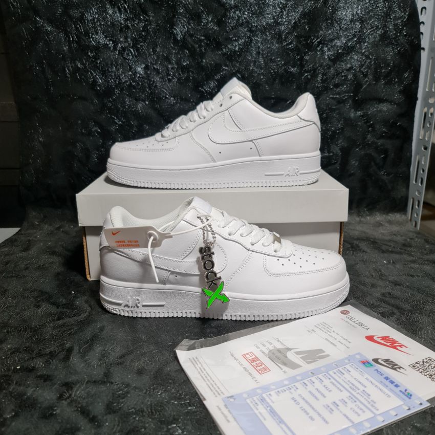 Giày air force 1 trắng nam nữ đế đệm khí lót xám cao cấp