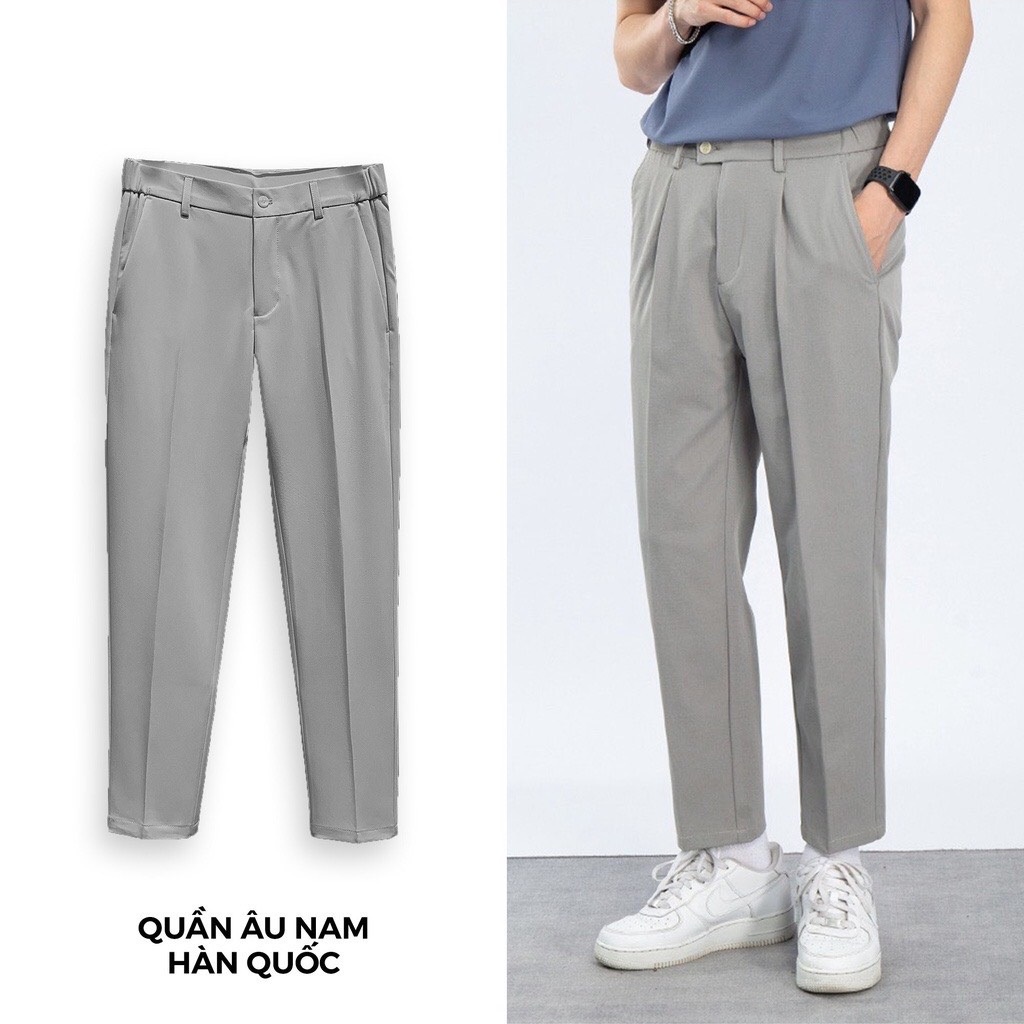 Quần âu nam cao cấp công sở Hàn Quốc ống suông, quần baggy nam ống rộng dáng âu phong cách ulzzang - KJ244