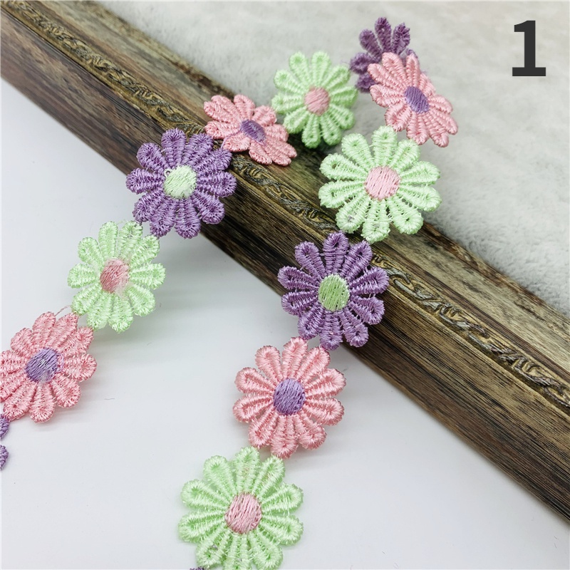 Cuộn Dây Ren Hoa Cúc 25mm Dài 1 Yard Dùng Làm Đồ Thủ Công