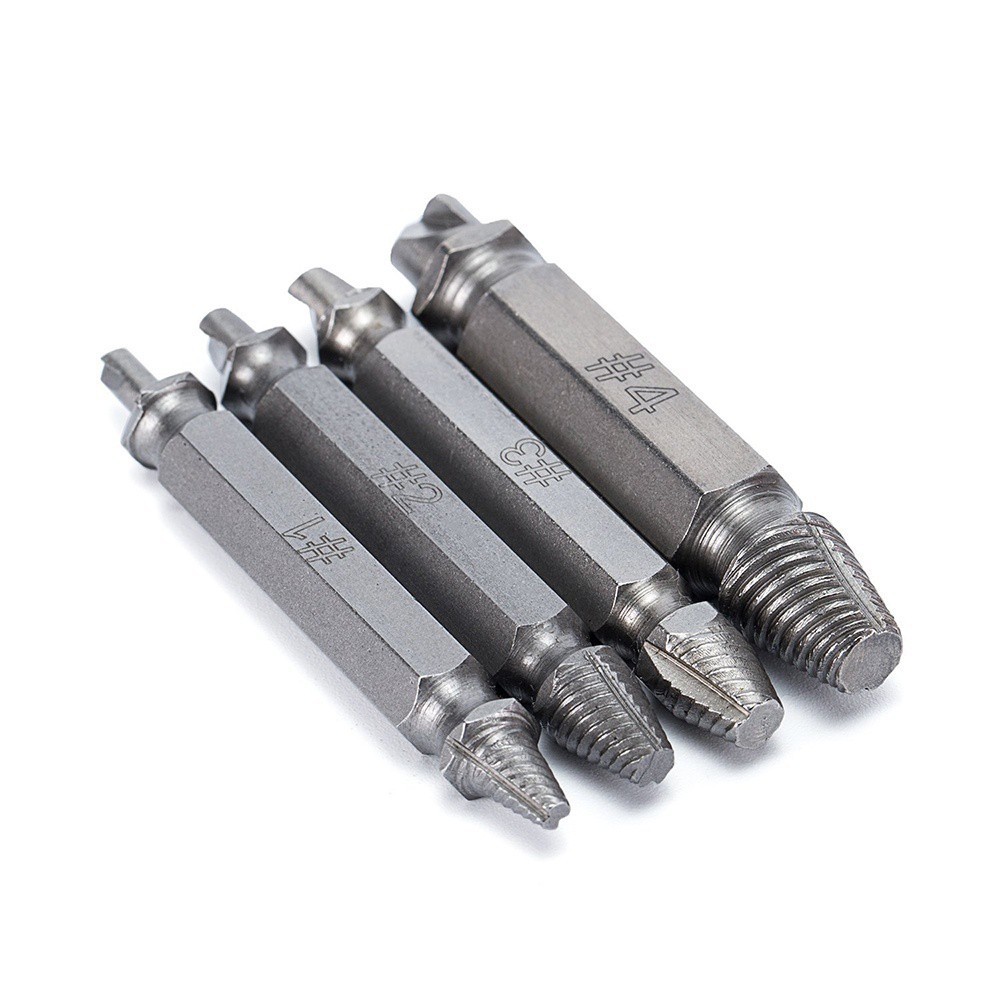 4PCS Speed Out Screw Extractor Drill Bits Tool Broken Damaged Bolt Remover SRKT