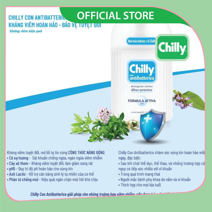 Dung dịch vệ sinh phụ nữ Chilly Gel , Delicato 200ml Se se lạnh bùn tươi mát, Dưỡng mềm mại sạch diệu êm