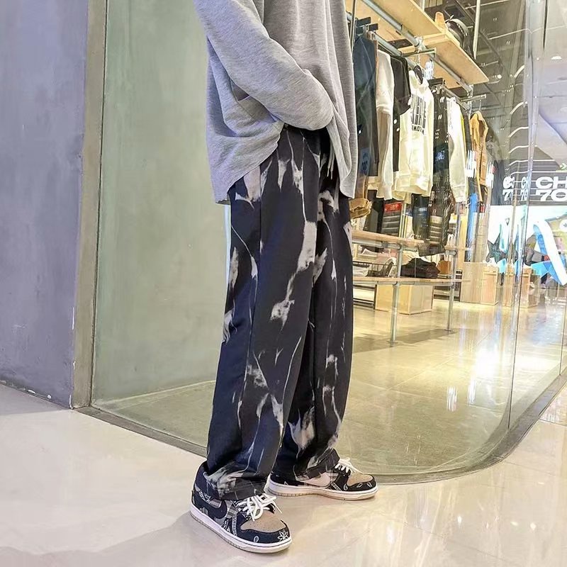 Quần ống rộng in họa tiết thời trang độc đáo phong cách Hàn Quốc cho nam