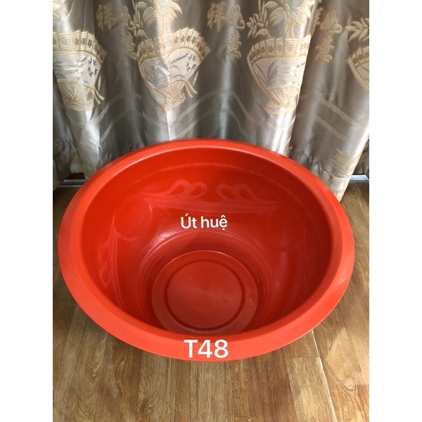 Chậu nhựa bít lổ trồng sen 5 cái T48 đỏ gạch dày dặn
