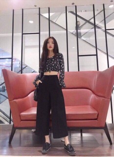 Quần Culottes Đũi Xước Hàn