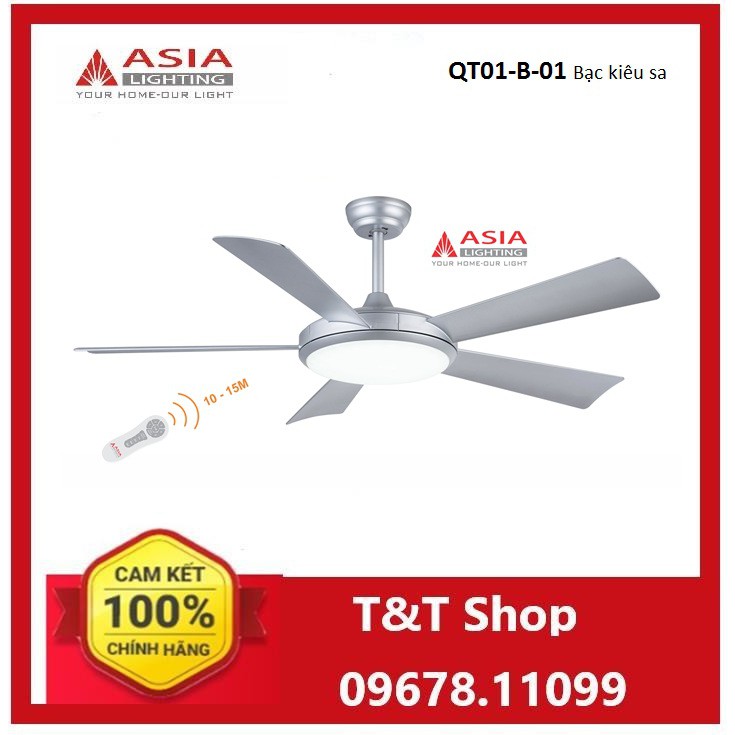 Quạt trần đèn QT01-B-01 Asia