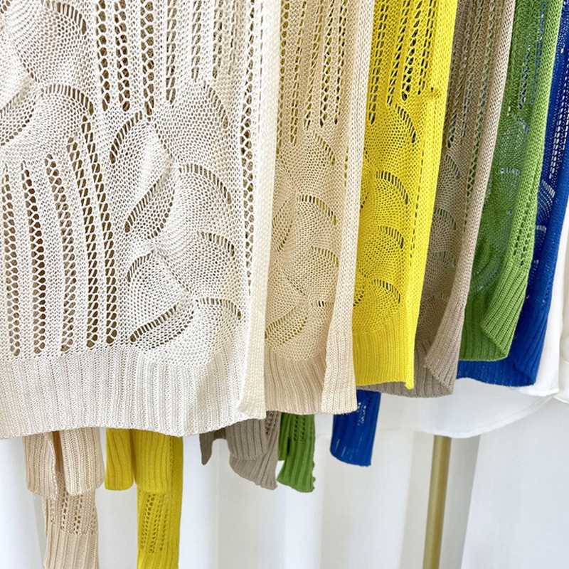 Áo Choàng Dệt Kim Chống Nắng Đa Năng Màu Sắc Xinh Xắn Cho Nữ