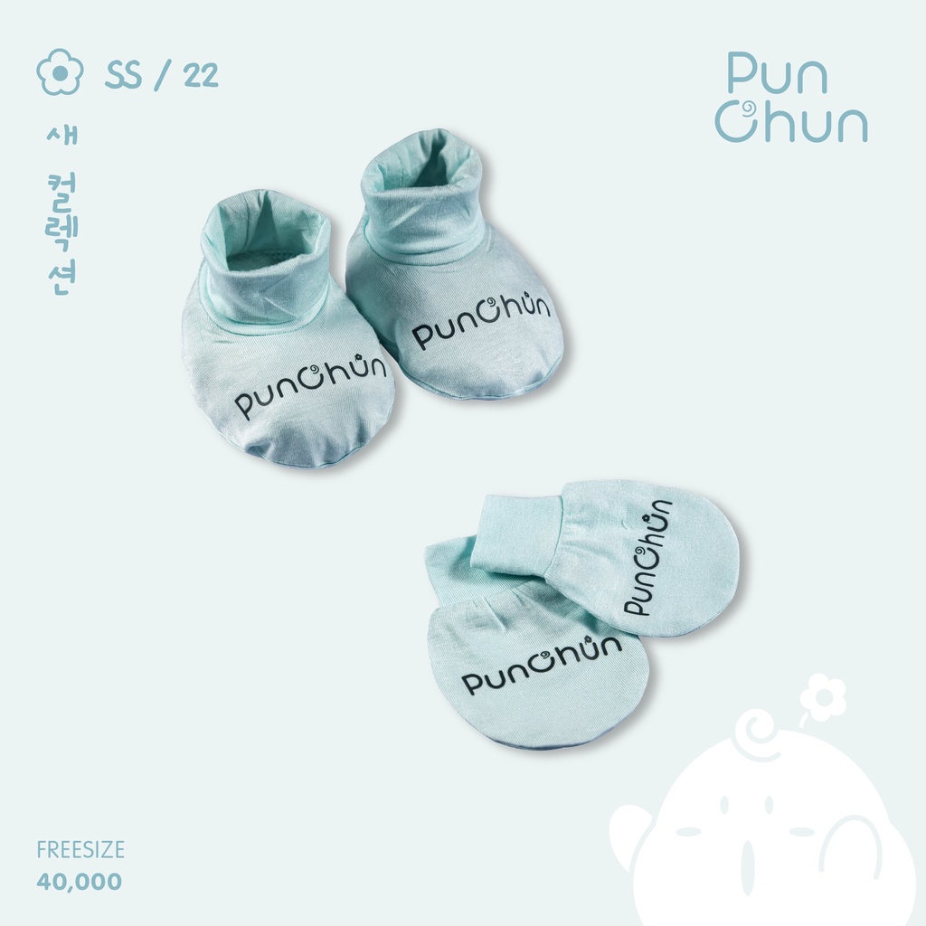 Punchun set bao tay bao chân sơ sinh SS2022D03