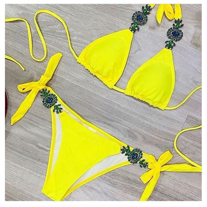 Bikini Đính Đá Siêu Sexy Phong Cách Brazil, Sexy Tanning Bikini