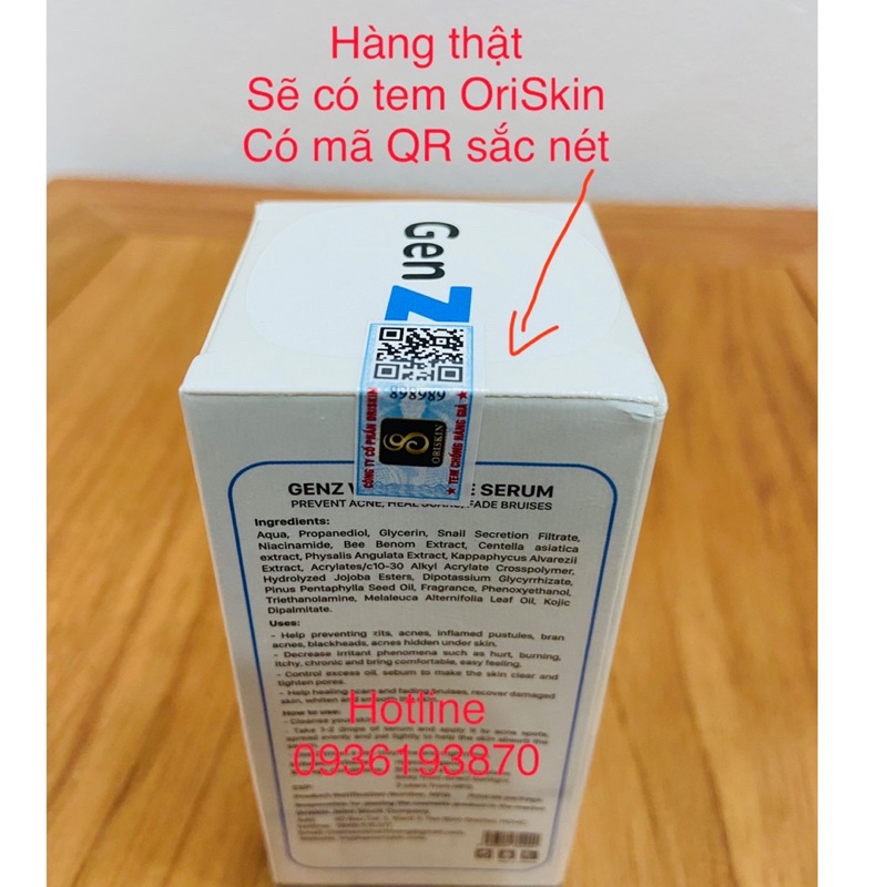 ✅ OriSkin GenZ White Acne Serum 👍 [CHÍNH HÃNG] ❤️ Serum GenZ White Acne Ngừa mụn xoá thâm giúp sáng da