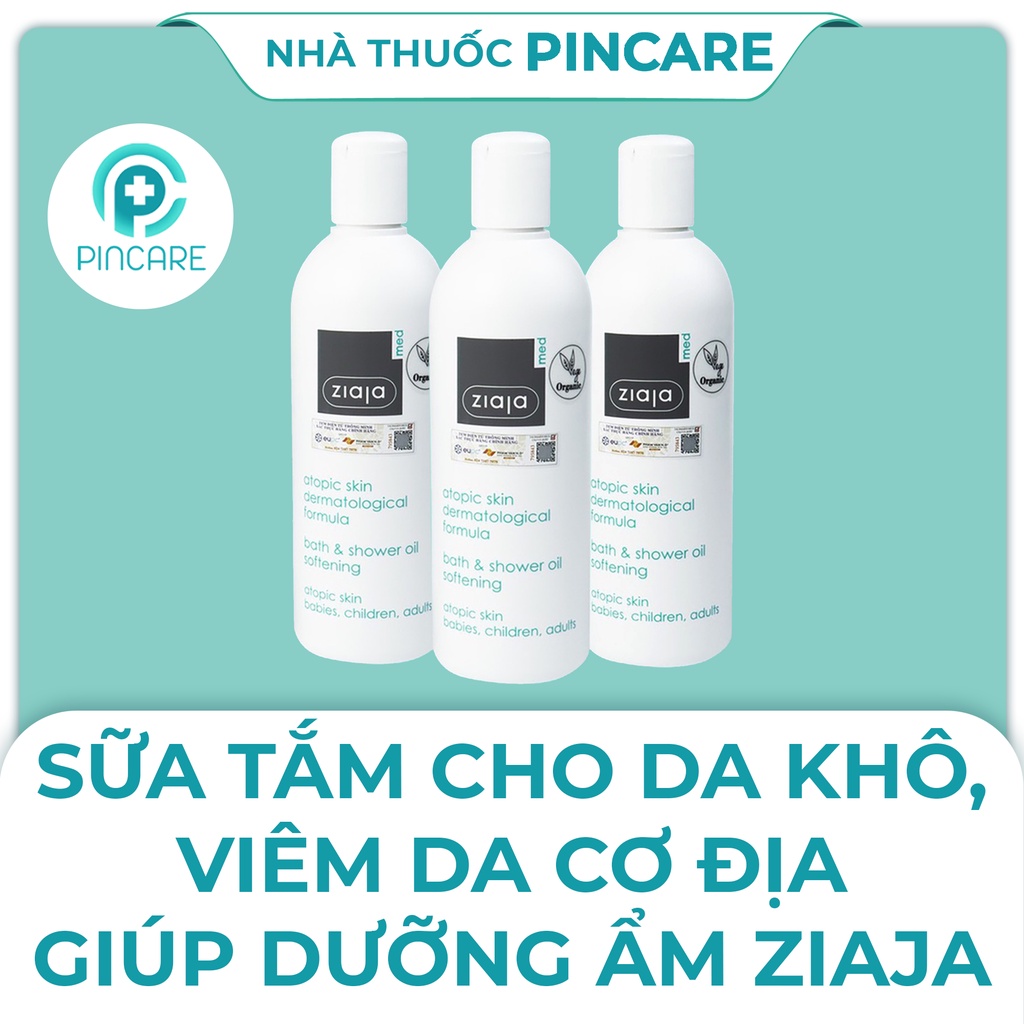 Sữa tắm dưỡng ẩm Ziaja Med Atopic Skin Dermatological Formula 270ml - Hàng chính hãng - Nhà thuốc PinCare