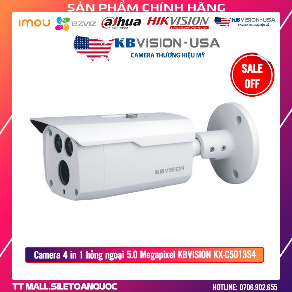 [HOT] Camera 4 in 1 hồng ngoại 5.0 Megapixel KBVISION KX-C5013S4