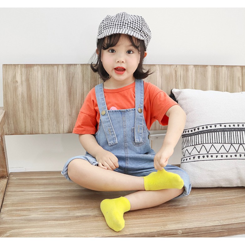 ST005 - Set 5 đôi tất cho bé cổ ngắn thêu hình hoa sz 1-12T