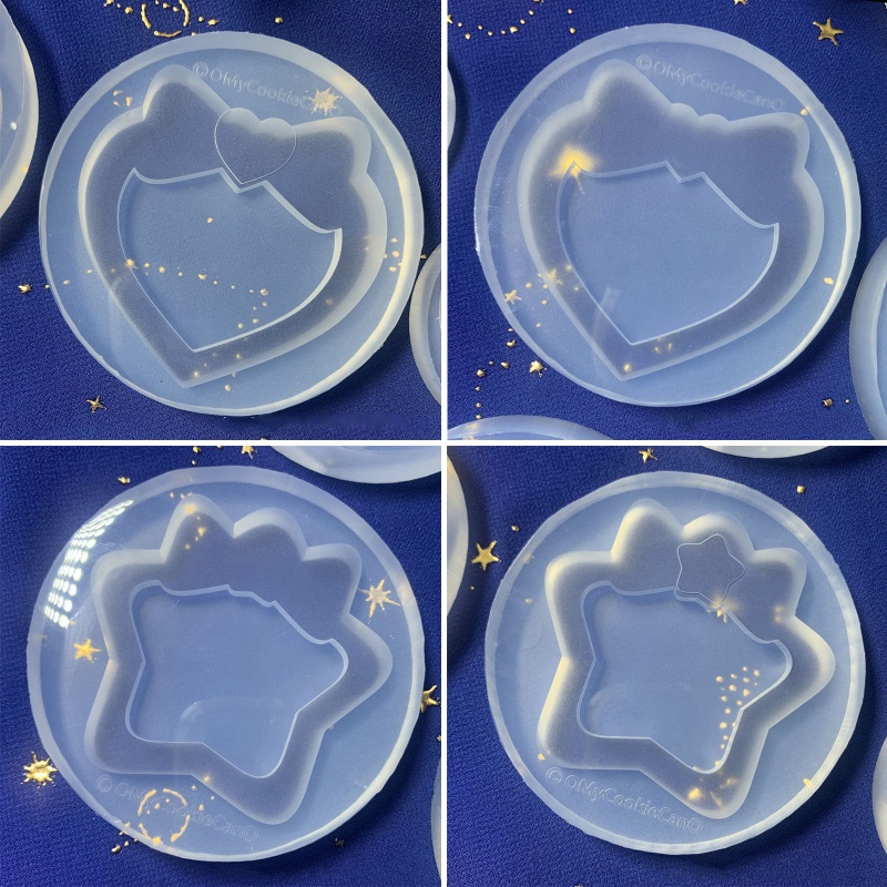 Sa Khuôn Silicon Làm Kẹp Nhựa Resin Hình Ngôi Sao / Nơ DIY