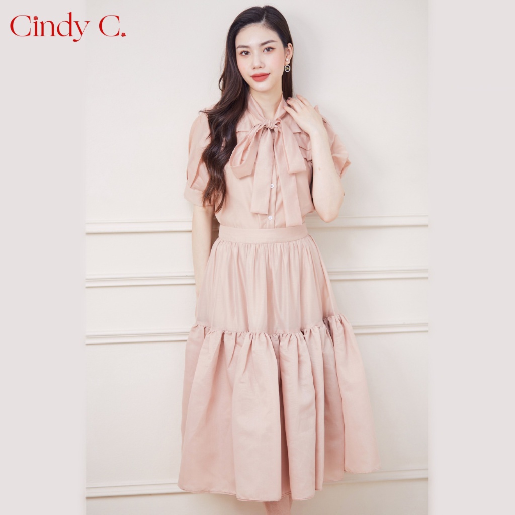 Áo dài tay Nolan CINDY C chất liệu Organza thiết kế thanh lịch nữ tính 663