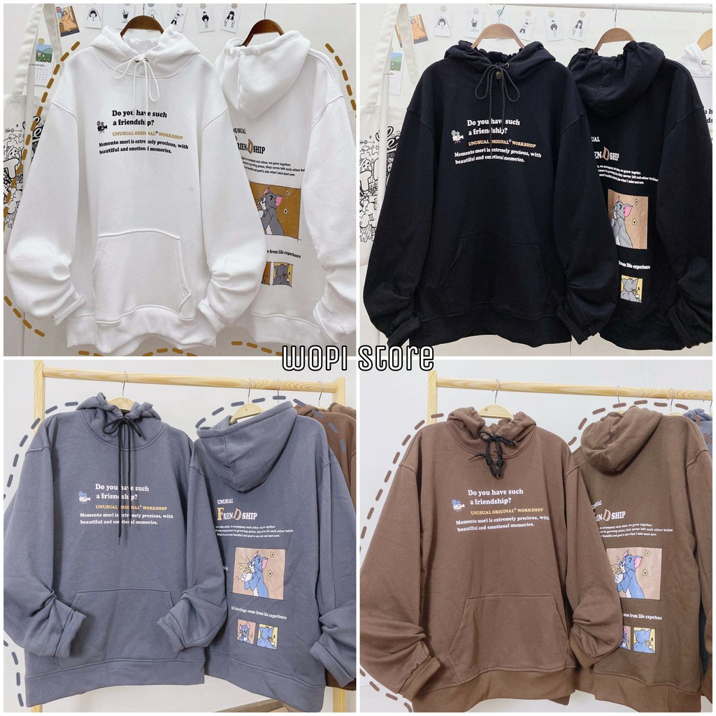 Áo Hoodie Nỉ Bông FRIENDSHIP Form Rộng Ulzzang (Ảnh Thật) | BigBuy360 - bigbuy360.vn