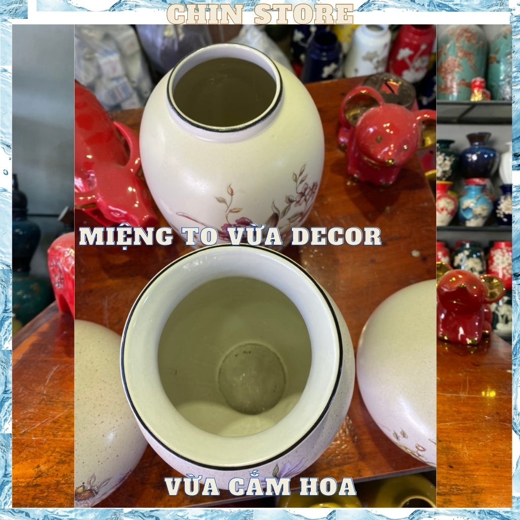 Lọ hoa BÁT TRÀNG, gốm sứ BÁT TRÀNG cao cấp, men bóng họa tiết 3D vẽ tay để decor, cắm hoa đa dạng mẫu H18CM, H21cm