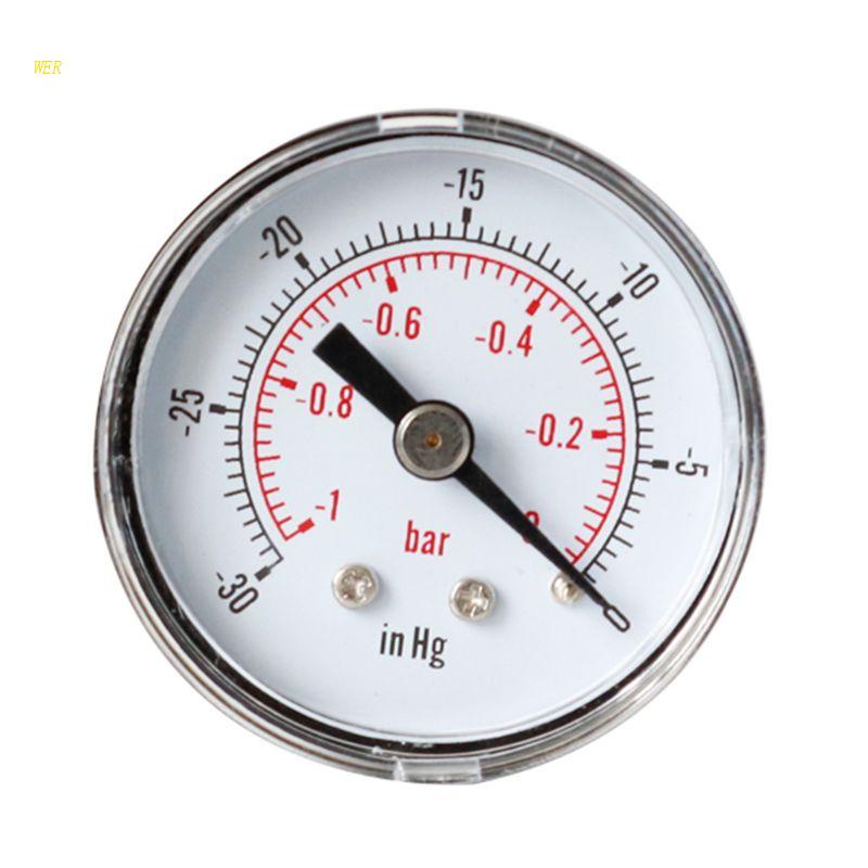 Đồng Hồ Đo Áp Suất Chân Không 1 / 8 "Bspp 40mm 0 / 30" Hg & 0 / 1 Bar Vỏ Kim Loại