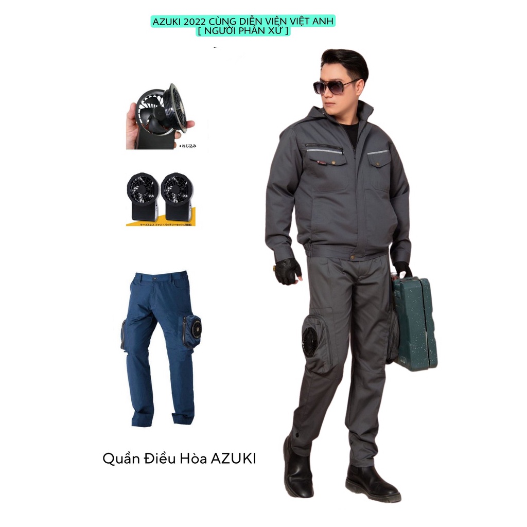 Quần Điều Hòa Nhật Bản Azuki 2022 Cao Cấp Gắn 2 Quạt Chạy Pin Giúp Làm Mát Khi Mặc - HAKARA