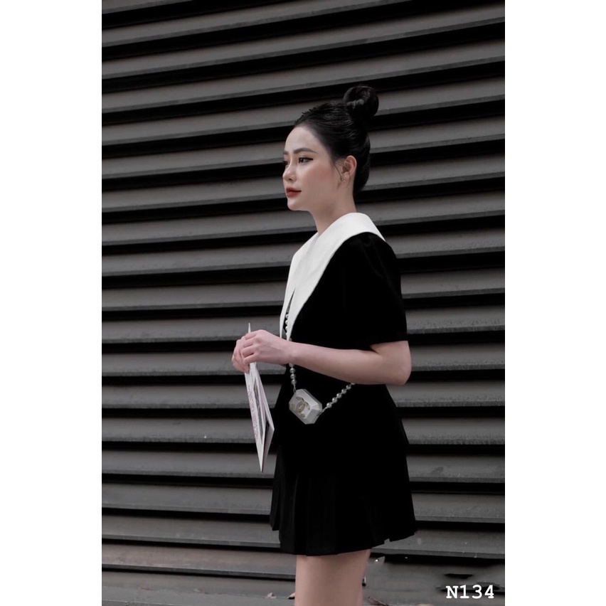 Sét áo cổ trắng phối chân váy chất mangto cao cấp-MINXY SHOP