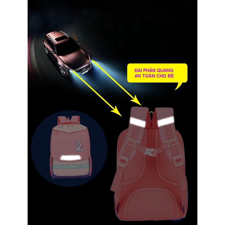 Balo đi học cho bé tiểu học cặp sách trẻ em học sinh vải oxford cao cấp Bibobaby HS205