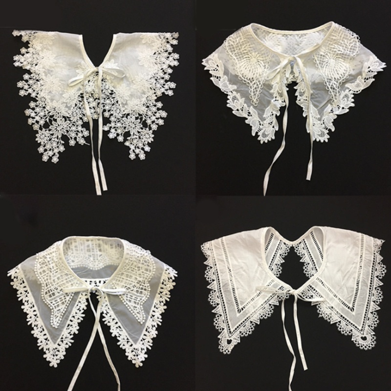 Cổ áo ren hai lớp thêu họa tiết dành cho nữ