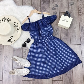 Đầm xoè trễ vai (ảnh thật)