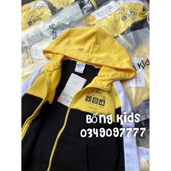 Áo Khoác Hoodie Bé Trai Mix Màu Vàng/Đen/Trắng GJ