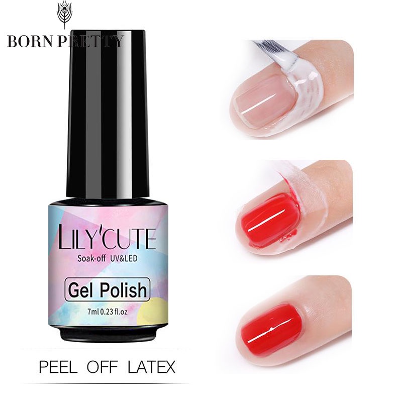 Lọ keo gel LILYCUTE bảo vệ móng khi sơn móng nhanh khô kèm nhíp tiện dụng