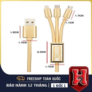 Sạc 3 dây đa năng ❤️freeship❤️ giảm 10k khi nhập mã - iphone, samsung, oppo