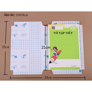 Sét 10 Tờ Decal Bọc Sách Giáo Khoa , Bọc Vở Cho Bé Nhiều Kích Thước + Tặng Kèm Nhãn Vở