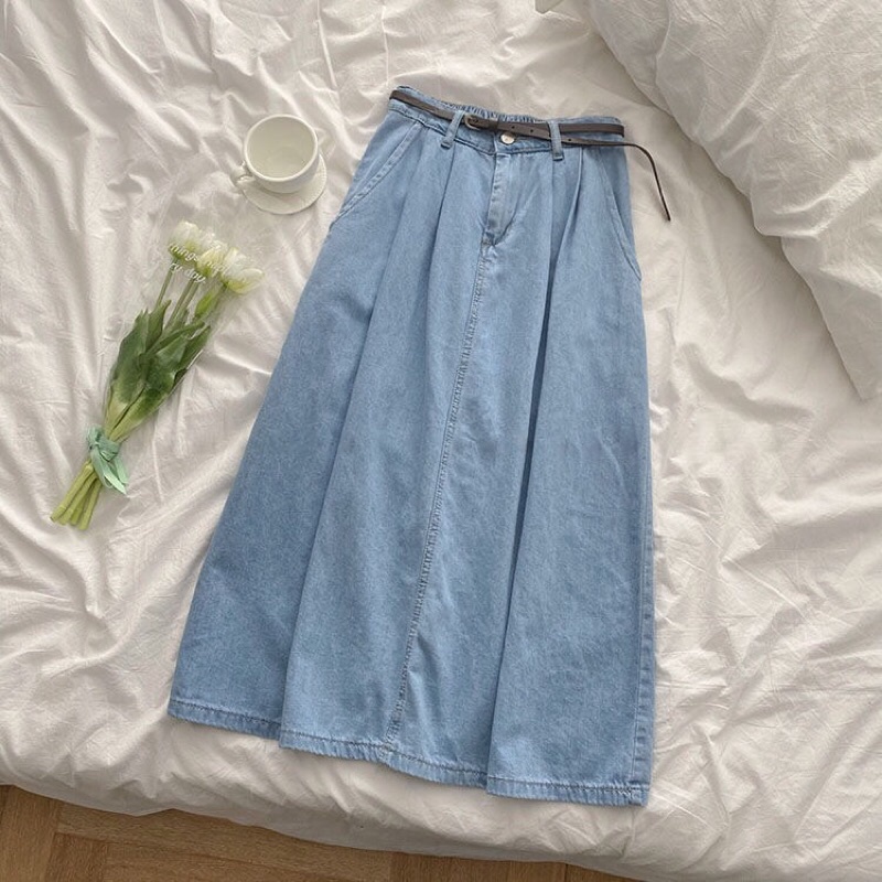Chân Váy Denim Dáng Xoè Phong Cách Hàn Quốc Thời Trang 2022