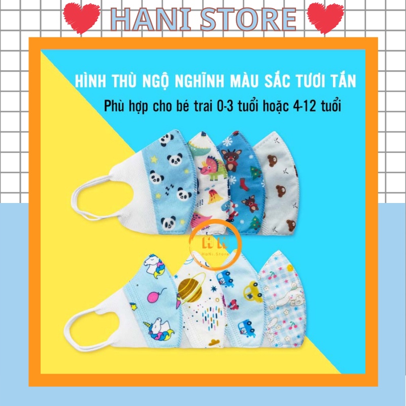 ❤️FREE SHIP❤️ Khẩu Trang 3D Cho Bé [Hỏa Tốc 30p] - 3 Lớp Kháng Khuẩn - Bé Trai/Bé Gái 0-12 Tuổi