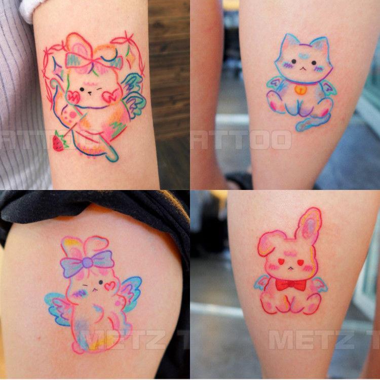 Set 32 hình xăm dán chống nước kiểu hoạt hình xinh xắn