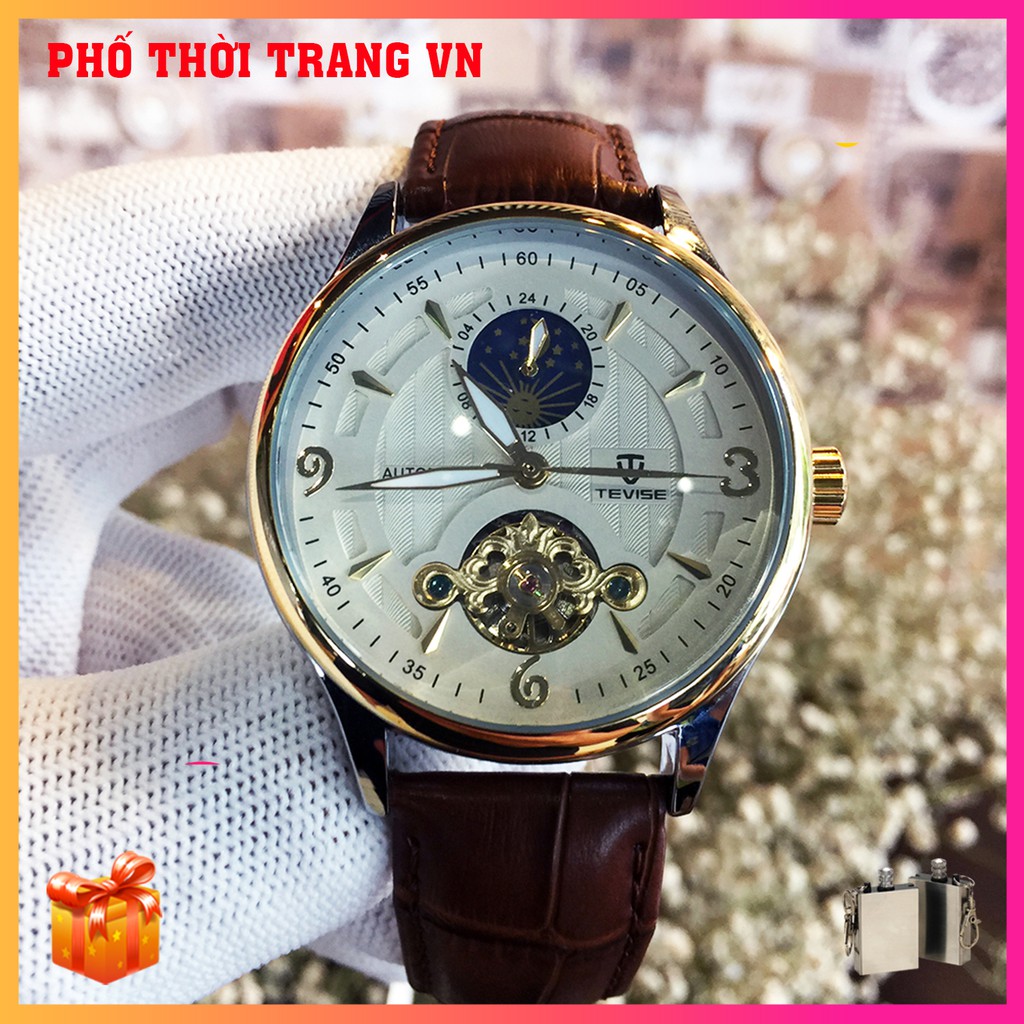 Đồng hồ nam Tevise T820 Automatic, full box và thẻ bảo hành 3 năm, chống xước , chống nước, dây da cao cấp | BigBuy360 - bigbuy360.vn