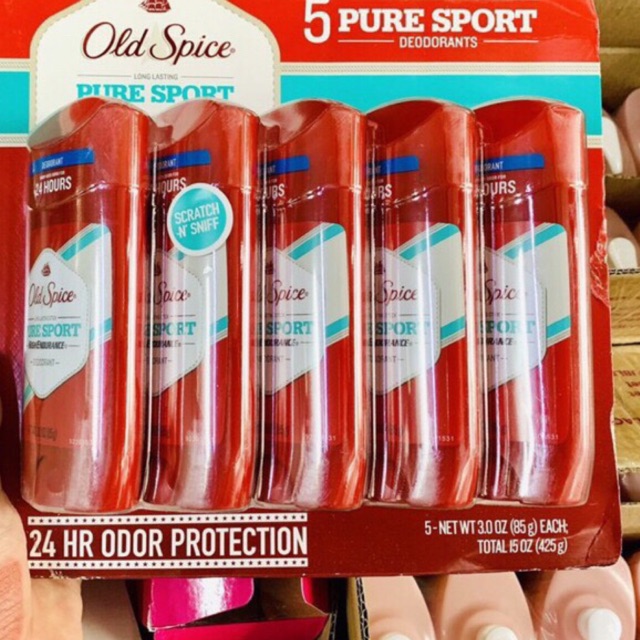 Combo 5 Lăn khử mùi Old Spice Pure Sport 85g của Mỹ