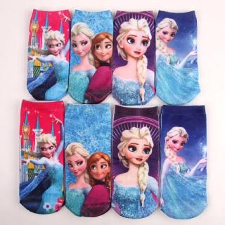 Bộ 4 Đôi Vớ cotton in Hoạt Hình frozen 4 Trong 1 Cho Bé Gái