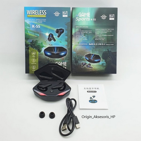 Tai Nghe Bluetooth K55 K-55 Có Đèn LED