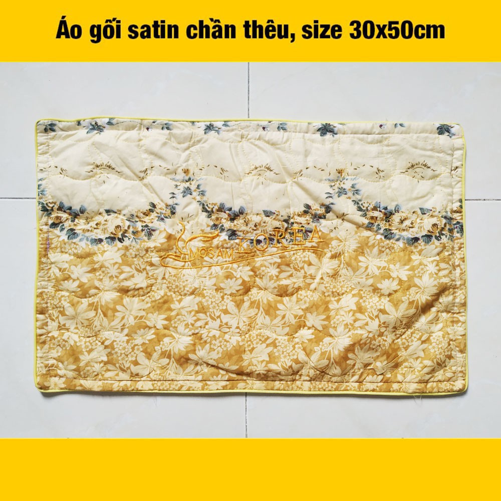 Áo gối 30x50cm chần thêu, có khóa kéo - ẢNH THẬT 100% | Mùng mền giá sỉ Hy