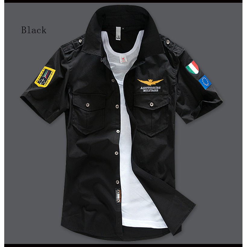 Sơ mi nam SM104 - Áo sơ mi nam cộc tay ASSTESRIES 100% cotton cao cấp phong cách Pilot độc đáo | BigBuy360 - bigbuy360.vn