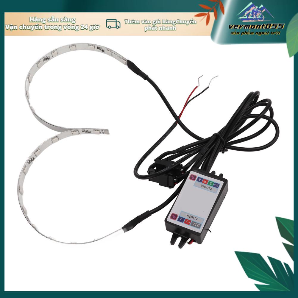 Vermont055 2 cái nhiều màu RGB LED mắt quỷ Bluetooth APP Điều khiển đèn pha vòng vầng hào quang cho xe hơi