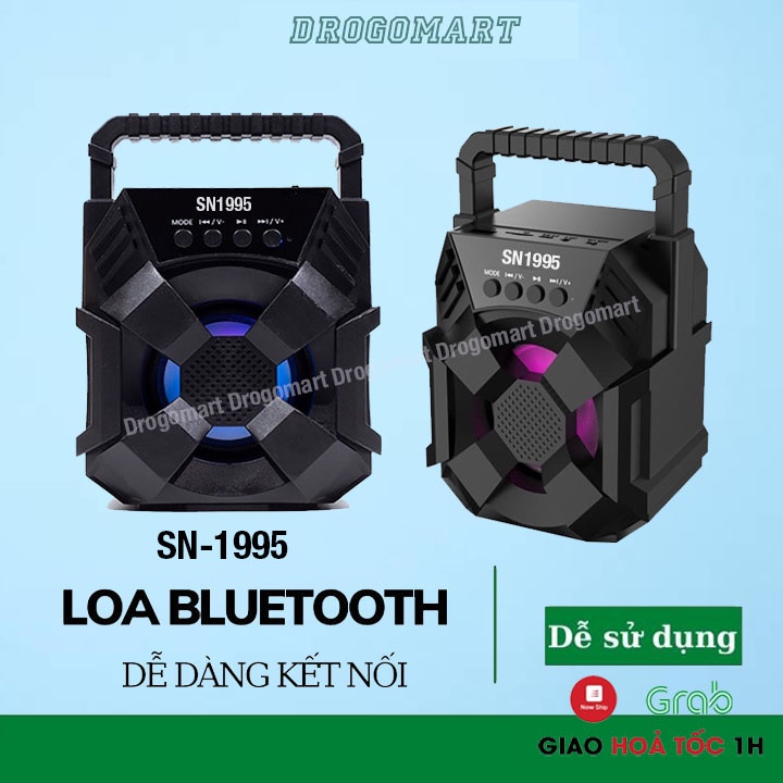 Loa Bluetooth mini xách tay SN-1995 nhỏ gọn âm thanh siêu hay đèn led nhấp nháy Hỗ trợ cắm thẻ nhớ, USB