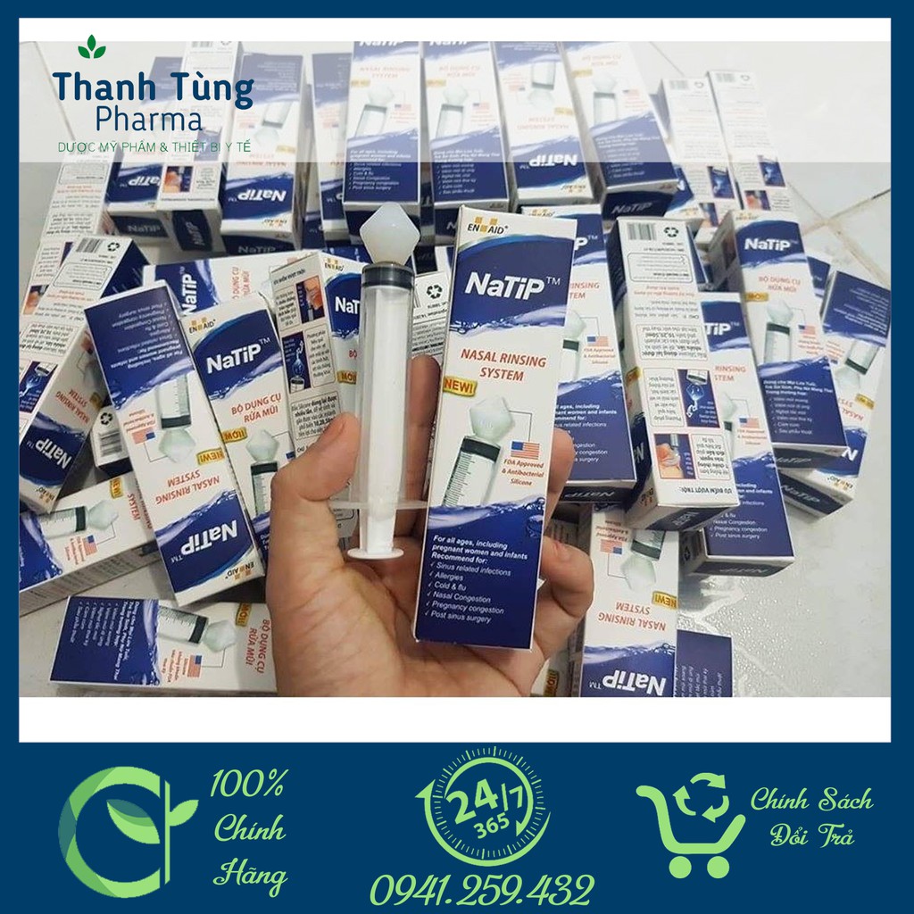 Bộ dụng cụ rửa mũi NaTip ⚜️CHÍNH HÃNG⚜️ đầu silicone mềm, kháng khuẩn - đảm bảo an toàn tuyệt đối cho người sử dụng
